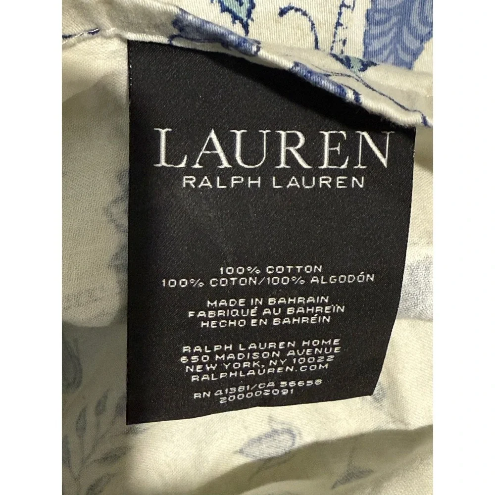 Lauren Ralph Lauren Callen Blue White Paisley Cotton Pillow Shams Set 2 Standard
